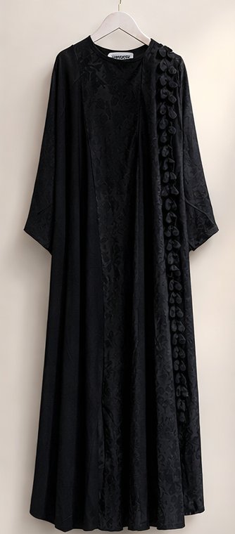 Abaya Noire Pompons Naylah Collection
